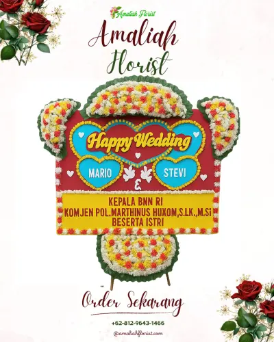 Karangan Papan Bunga Pernikahan di Seworan